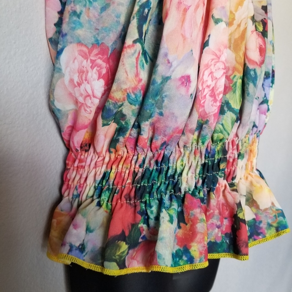 Lele For Kids Floral Halter Shirred Top Size 7/8 - Picture 4 of 9